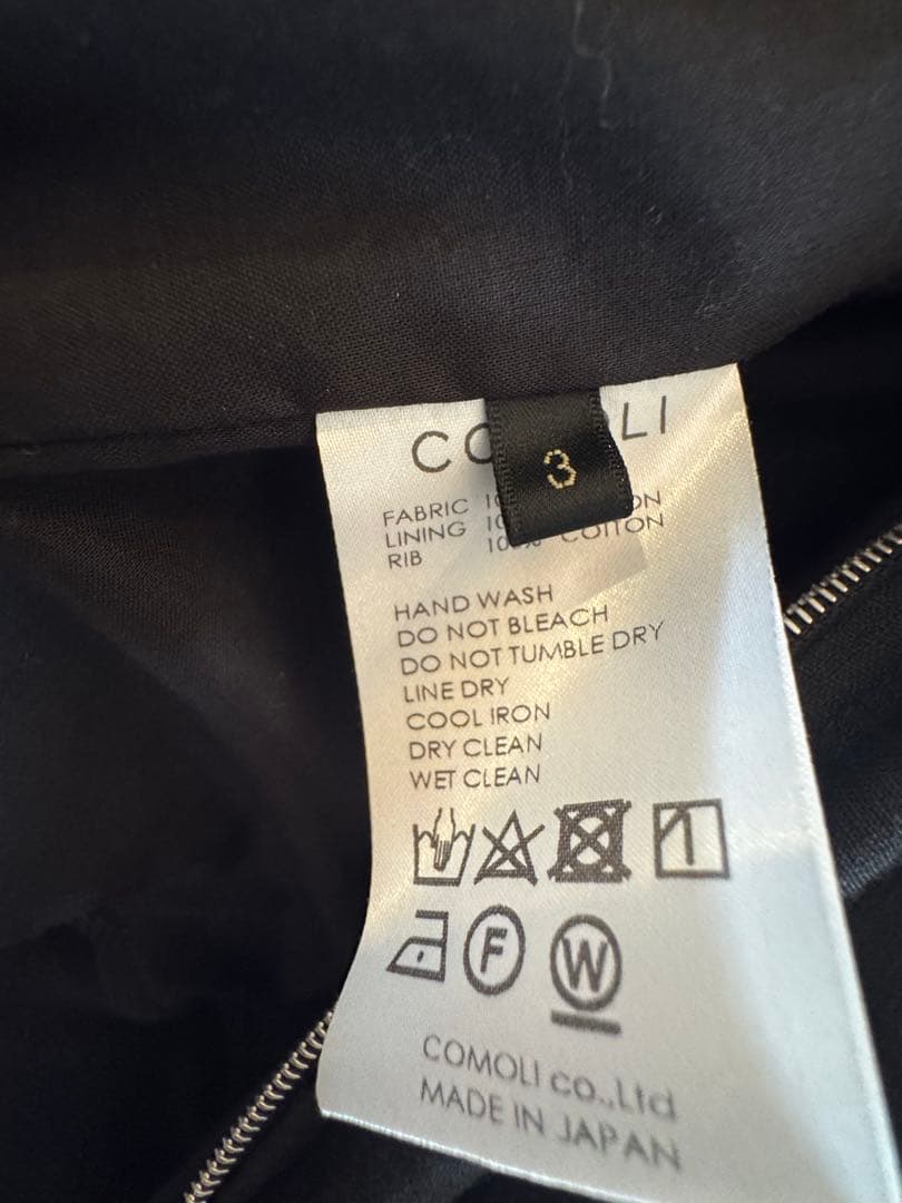 COMOLI リネンWクロスジップブルゾン　サイズ3 美品