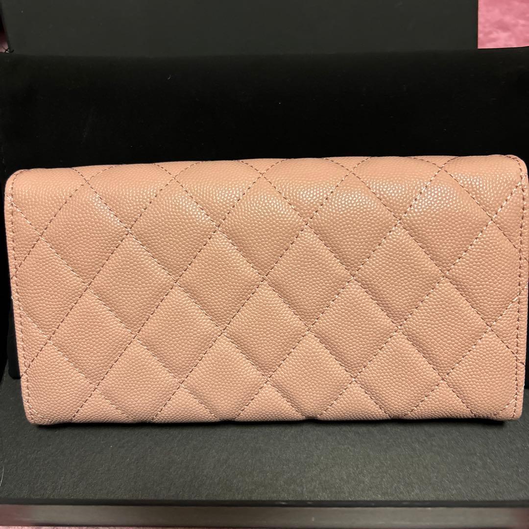 CHANEL キャビアスキン ピンク 長財布