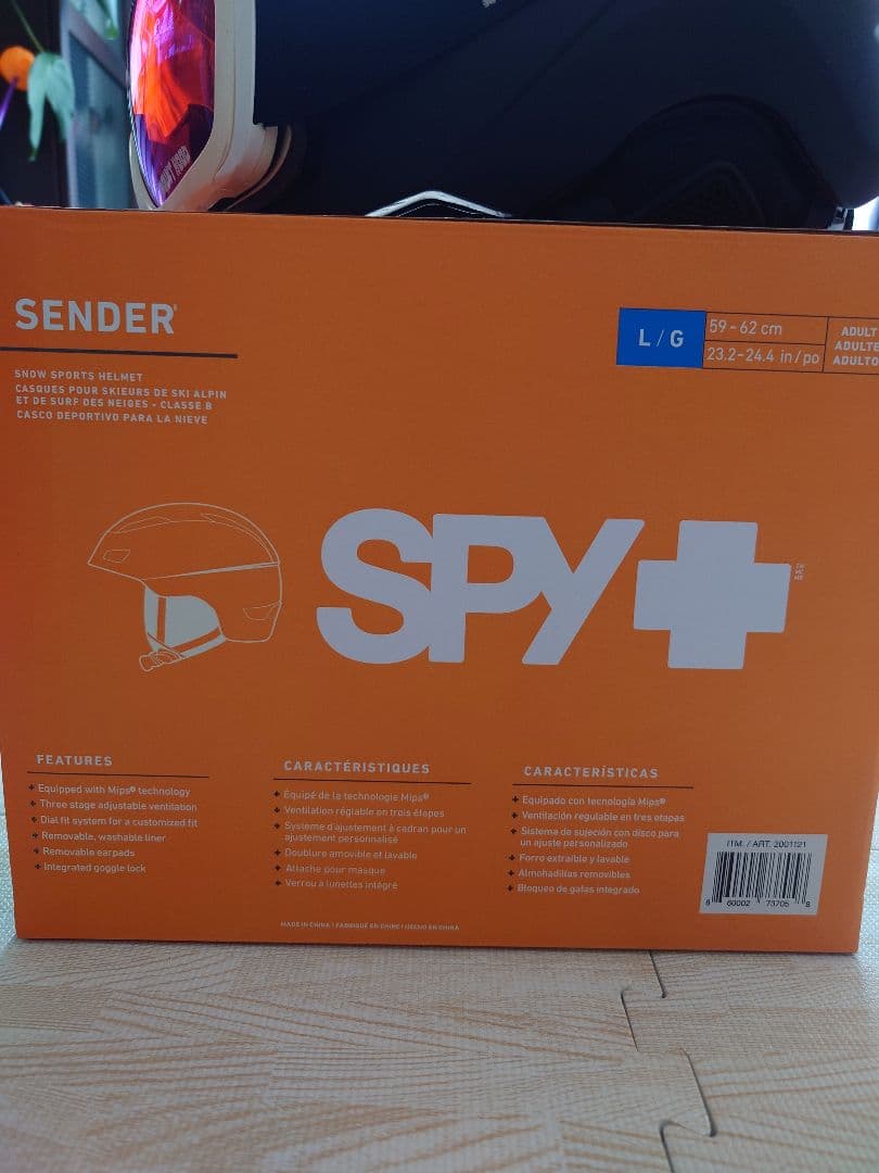 SPY+ SENDER ヘルメット スキー用品 スノボ ヘルメット ゴーグル付き