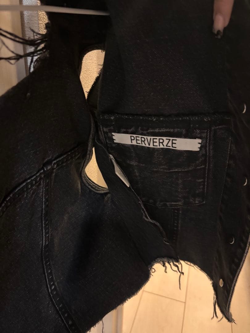 perverse デニム2wayジャケット　ブラック