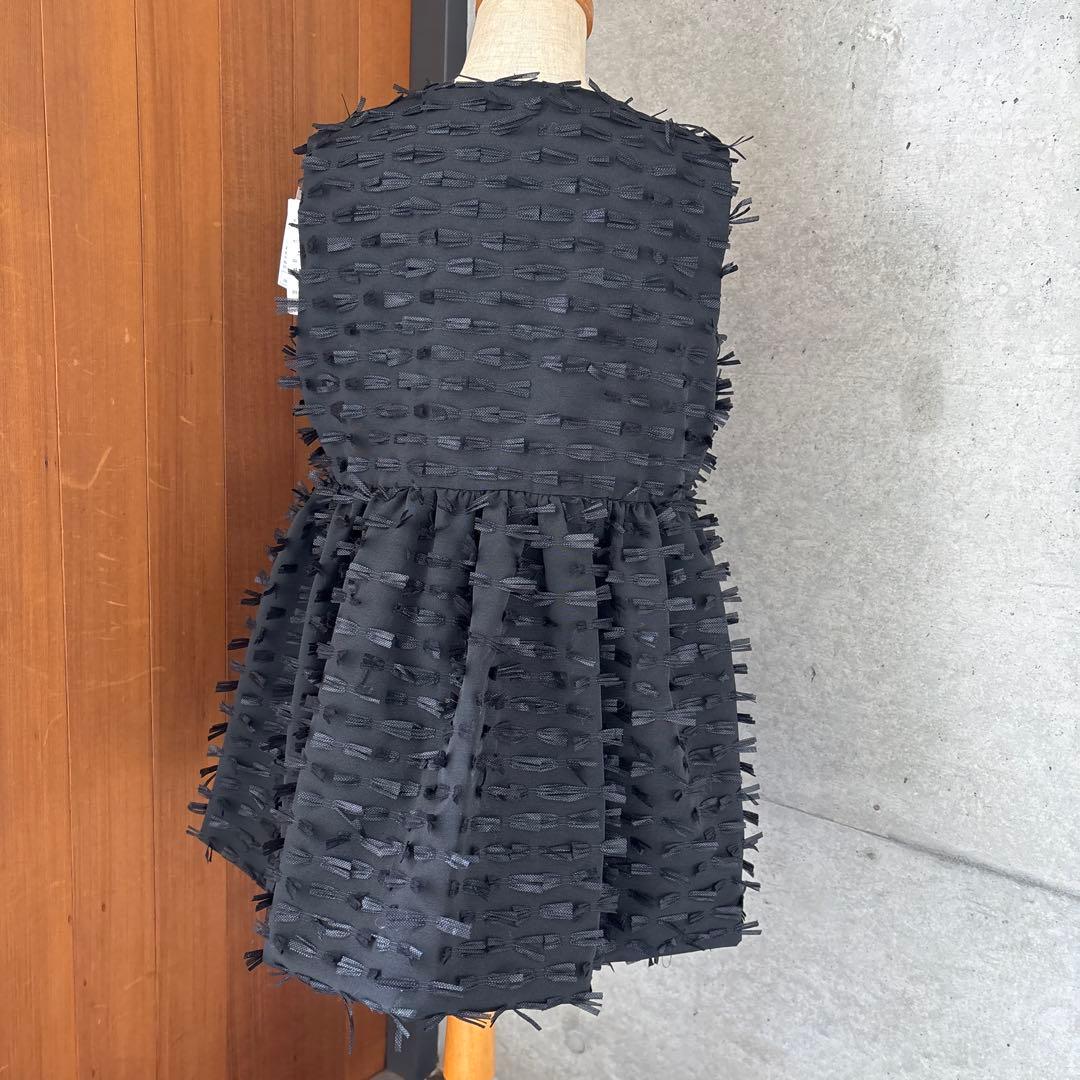 ⚠️ みかん⚠️リボンデザインパールボタンベスト　ブラック　入学式　卒業式