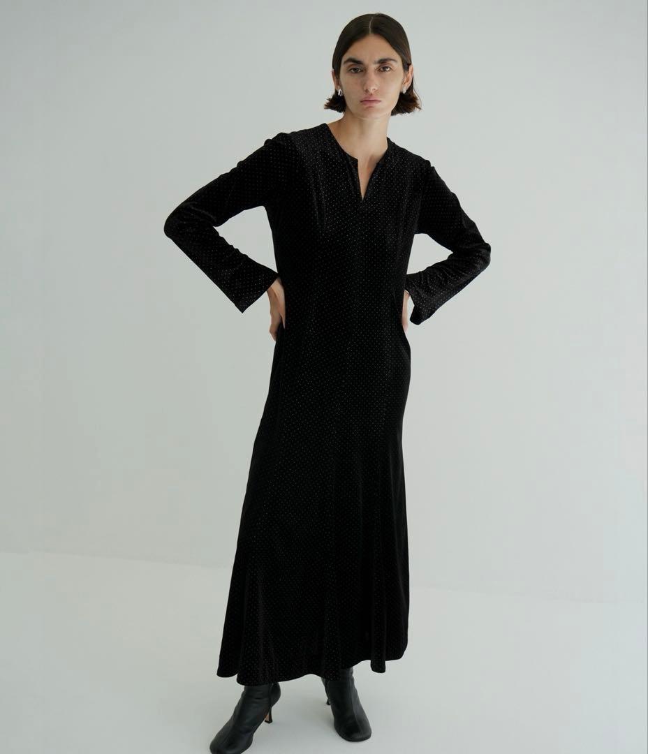 ワンピース clane VELOUR GLITTER ONEPIECE