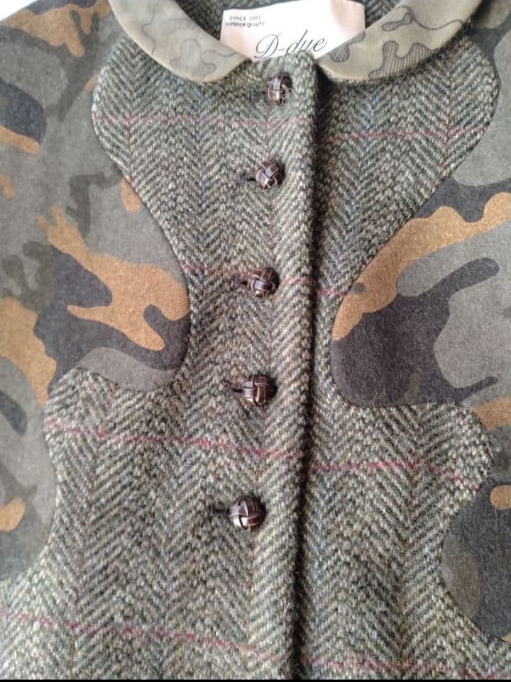 デドゥエ D-due 迷彩丸襟 Aラインフレアコート アッシュペーフランス