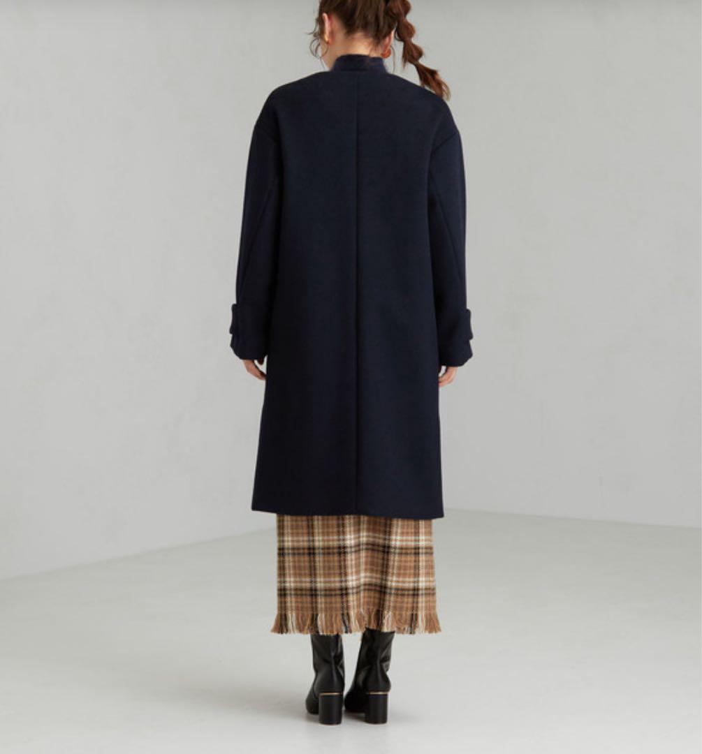 ☆極美品☆グリーンレーベル アンゴラビーバースリットノーカラーコート40