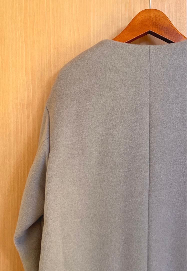 ☆極美品☆グリーンレーベル アンゴラビーバースリットノーカラーコート40