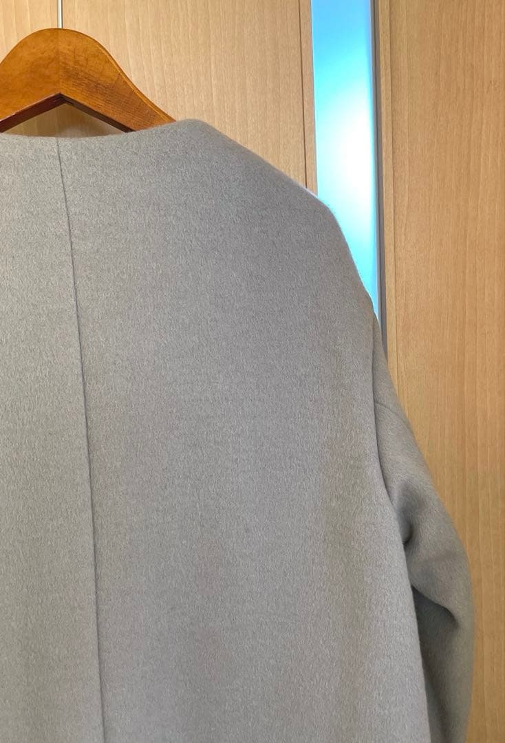 ☆極美品☆グリーンレーベル アンゴラビーバースリットノーカラーコート40