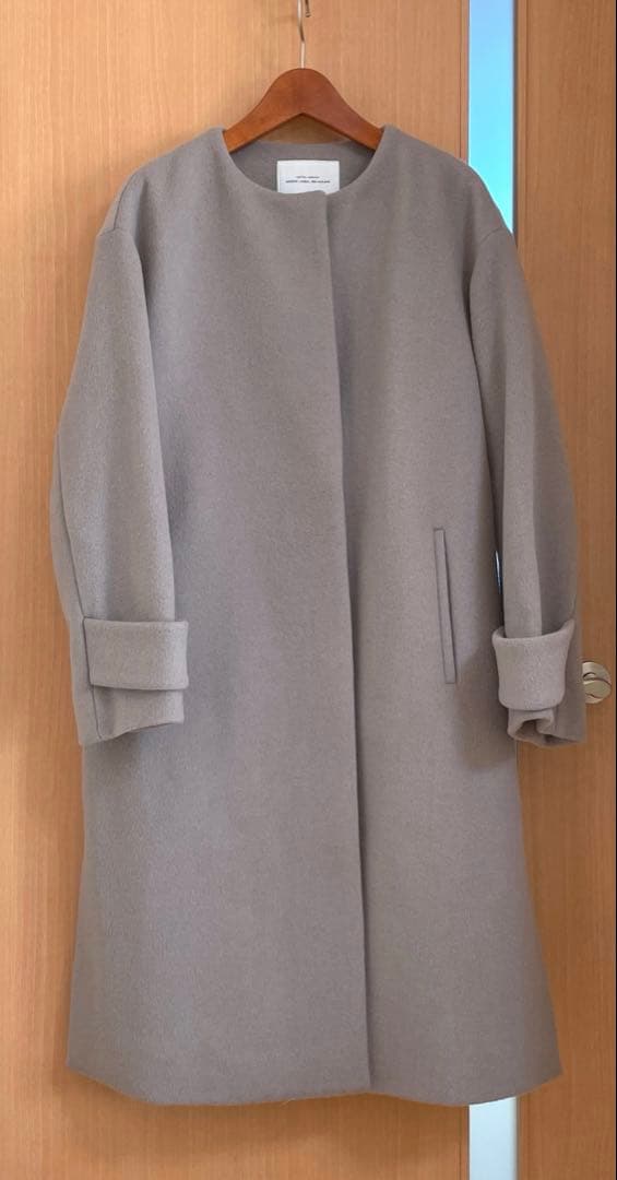 ☆極美品☆グリーンレーベル アンゴラビーバースリットノーカラーコート40