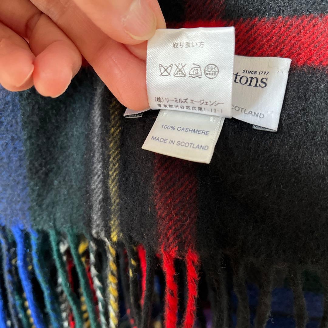 ジョンストンズカシミヤストール　日本別注リカラードスチュアート　国内正規品