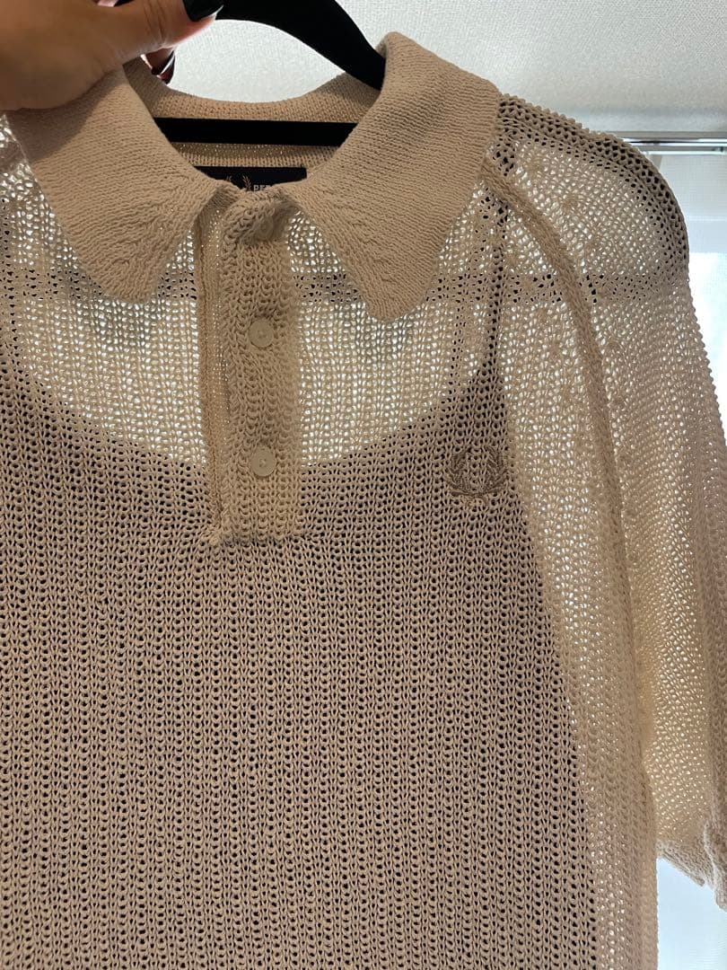【みん】FRED PERRY フレッドペリー ニットポロ リネンライク