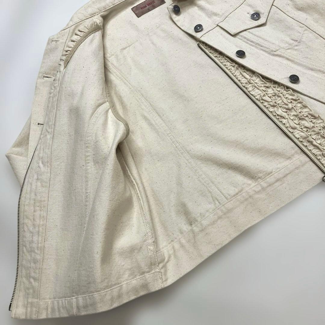 【新品未使用】ピンクハウス ピコフリル 生成デニムジャケット/2024年 春