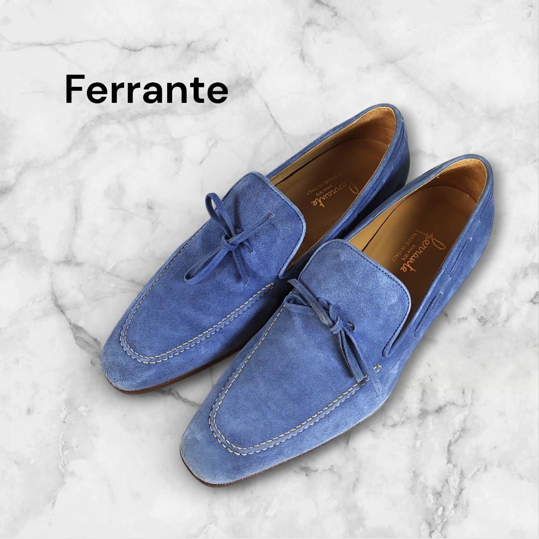 フェランテ|ローファー|スエード|6.5|水色|i1783