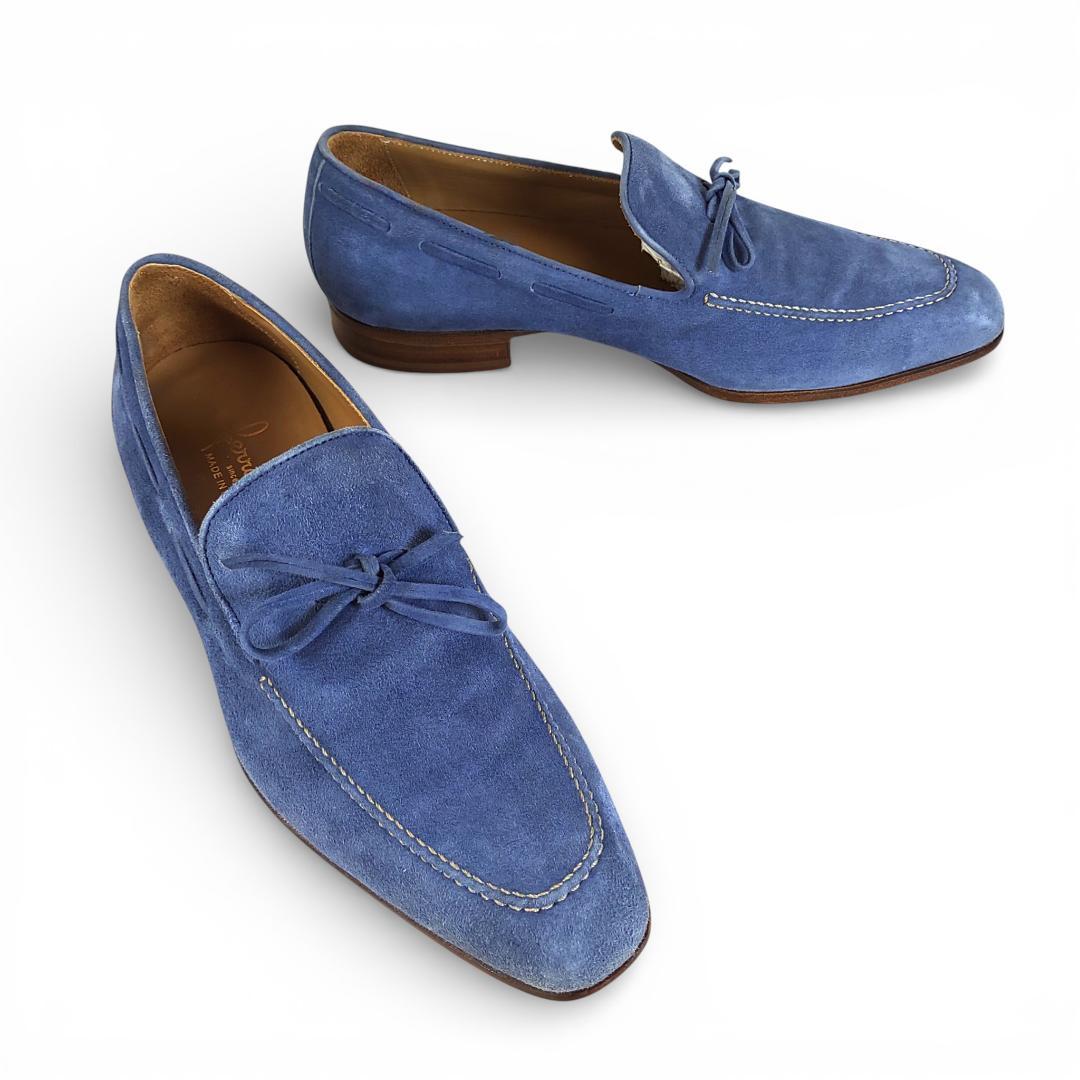 フェランテ|ローファー|スエード|6.5|水色|i1783