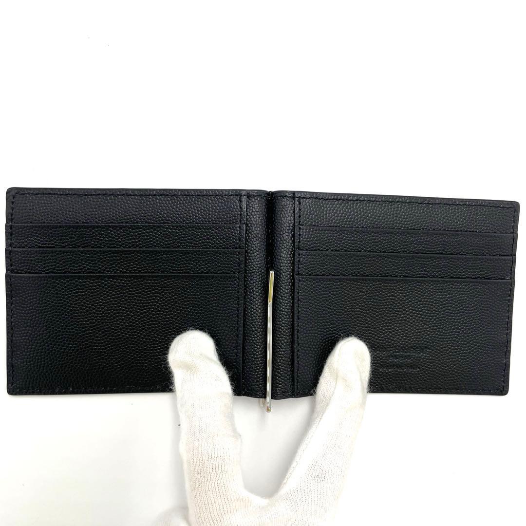 新品同様☆SAINTLAURENT サンローラン マネークリップ ブラック ロゴ