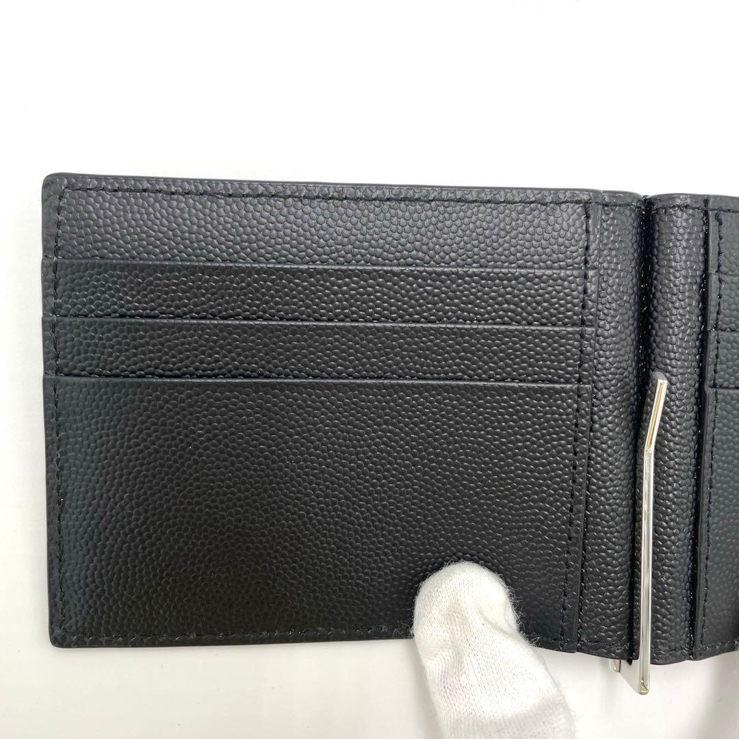 新品同様☆SAINTLAURENT サンローラン マネークリップ ブラック ロゴ