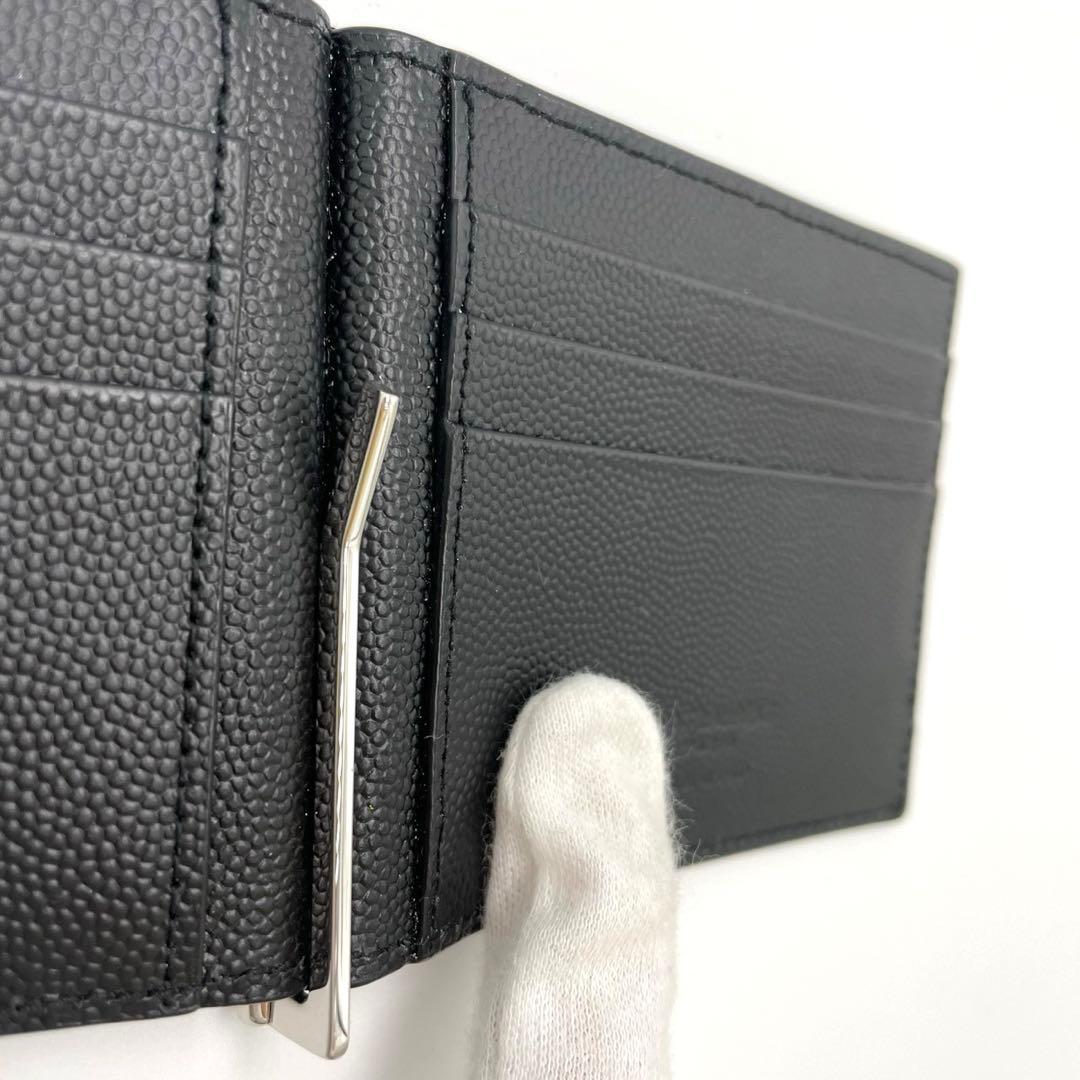 新品同様☆SAINTLAURENT サンローラン マネークリップ ブラック ロゴ