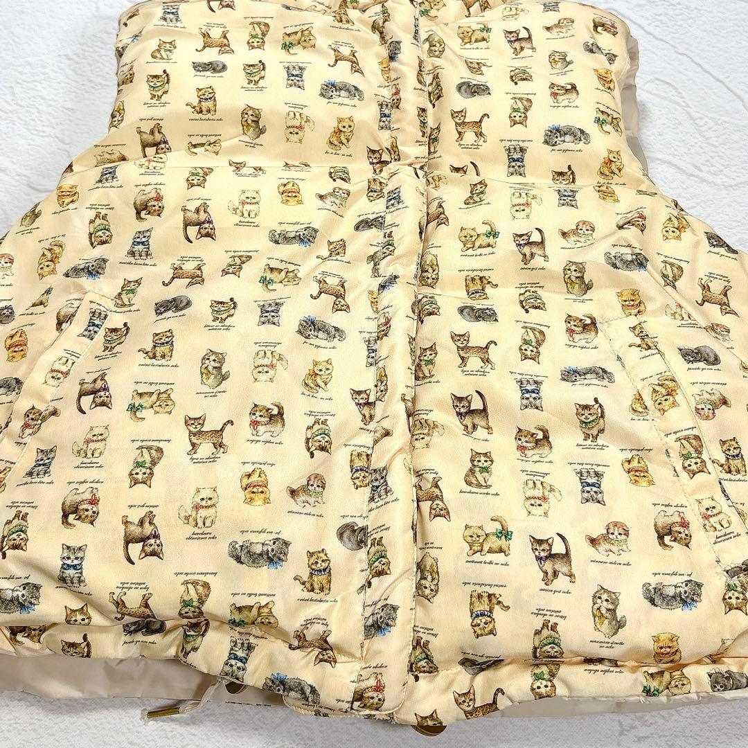 ✨美品✨ユキエモン　大きいサイズ　こねこ図鑑　ダウンベスト　3L リバーシブル