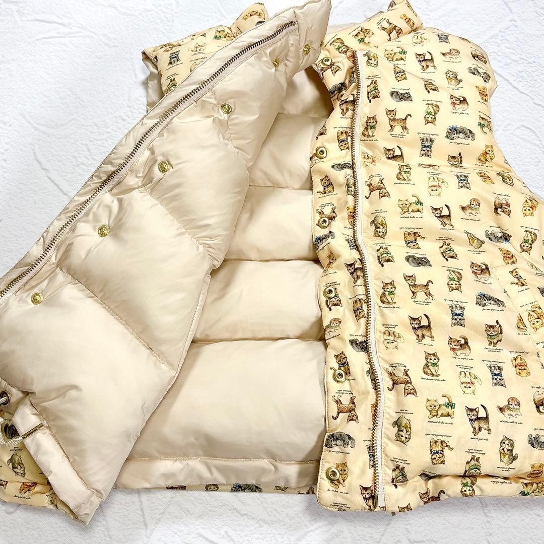 ✨美品✨ユキエモン　大きいサイズ　こねこ図鑑　ダウンベスト　3L リバーシブル
