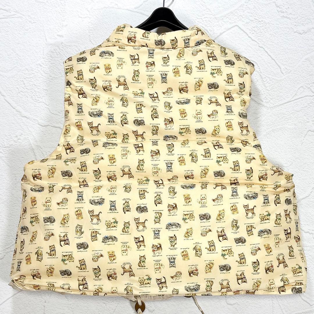 ✨美品✨ユキエモン　大きいサイズ　こねこ図鑑　ダウンベスト　3L リバーシブル