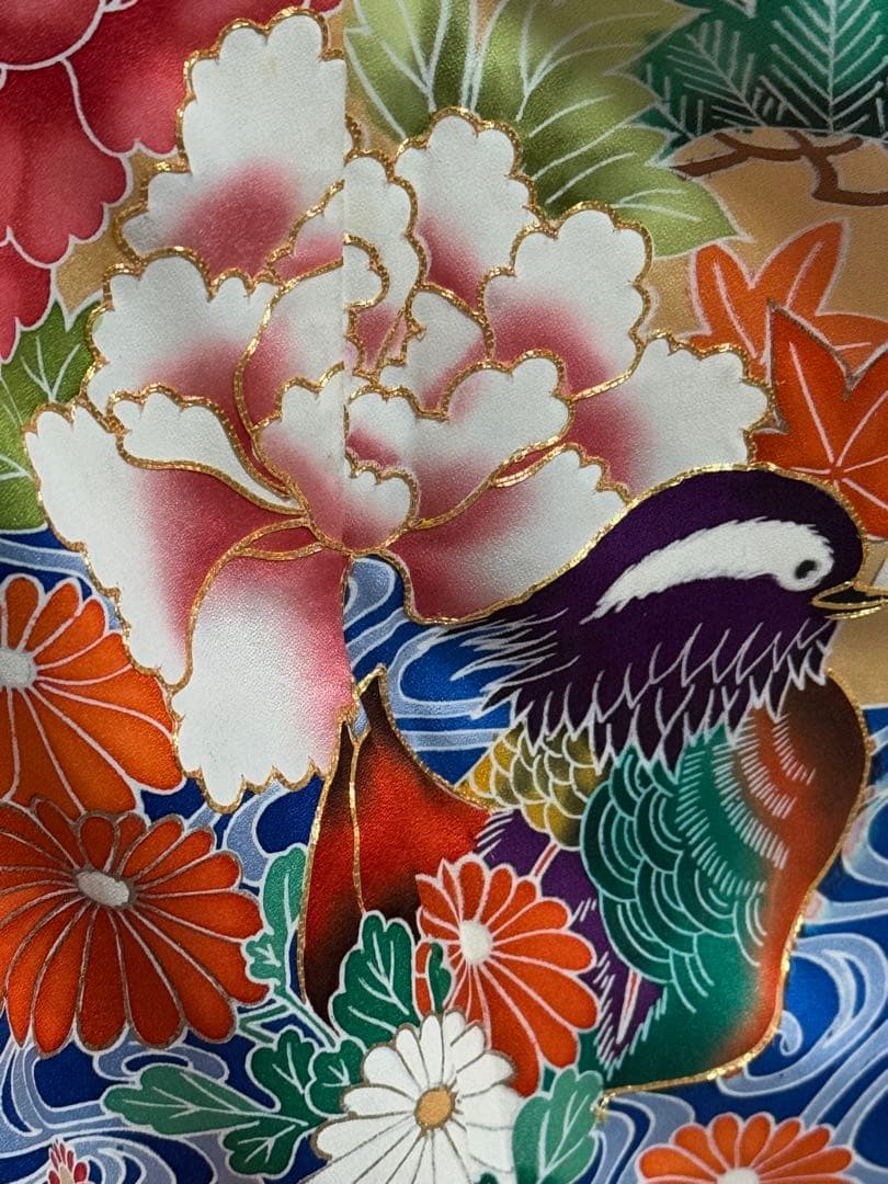 [美品] 高身長　振袖　黒　古典柄　松竹梅　駒刺繍　成人式　卒業式　礼装　結婚式