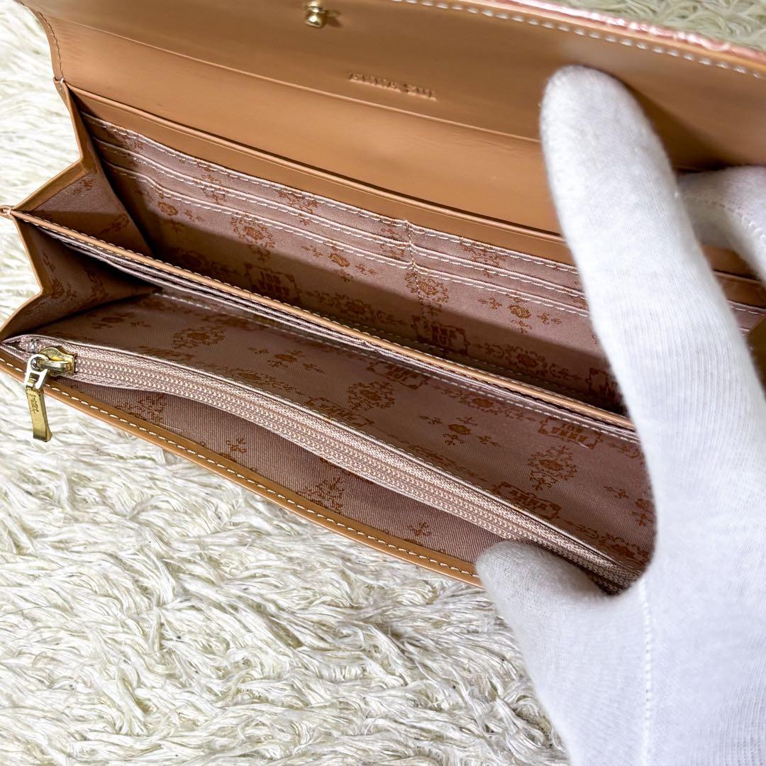 【新品同様】アナスイ ルーミー 長財布 がま口 エナメル ピンク レディース