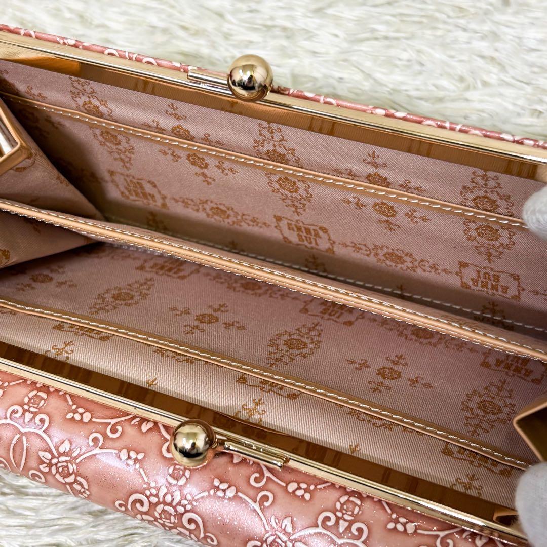 【新品同様】アナスイ ルーミー 長財布 がま口 エナメル ピンク レディース