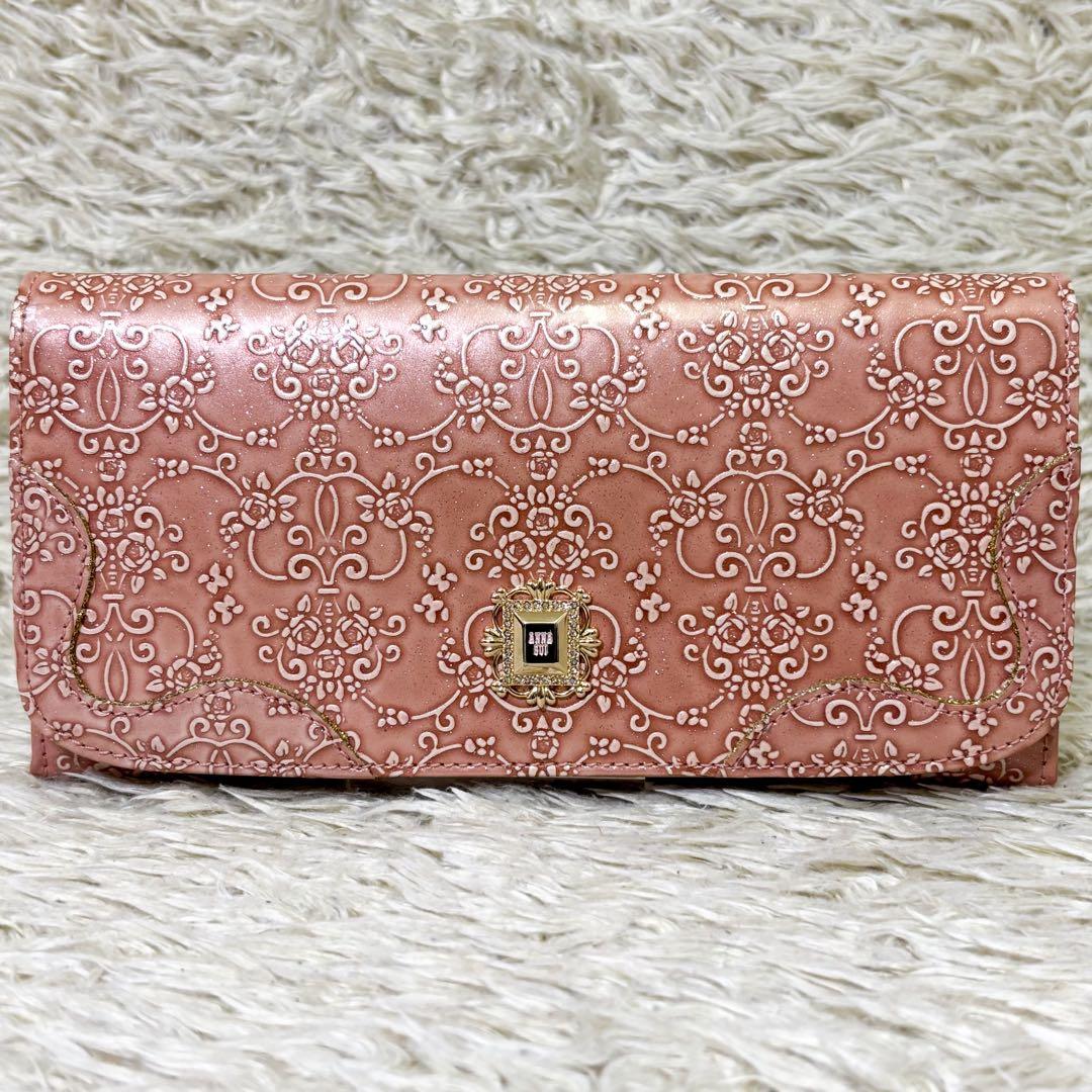 【新品同様】アナスイ ルーミー 長財布 がま口 エナメル ピンク レディース