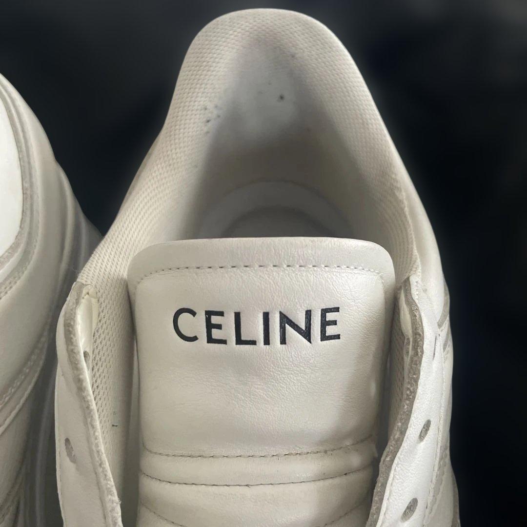 CELINE ホワイト レザースニーカー 38