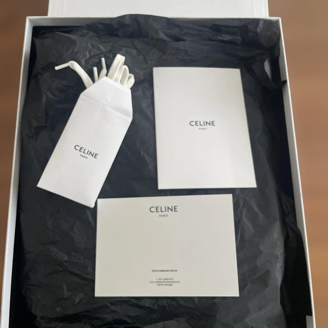 CELINE ホワイト レザースニーカー 38