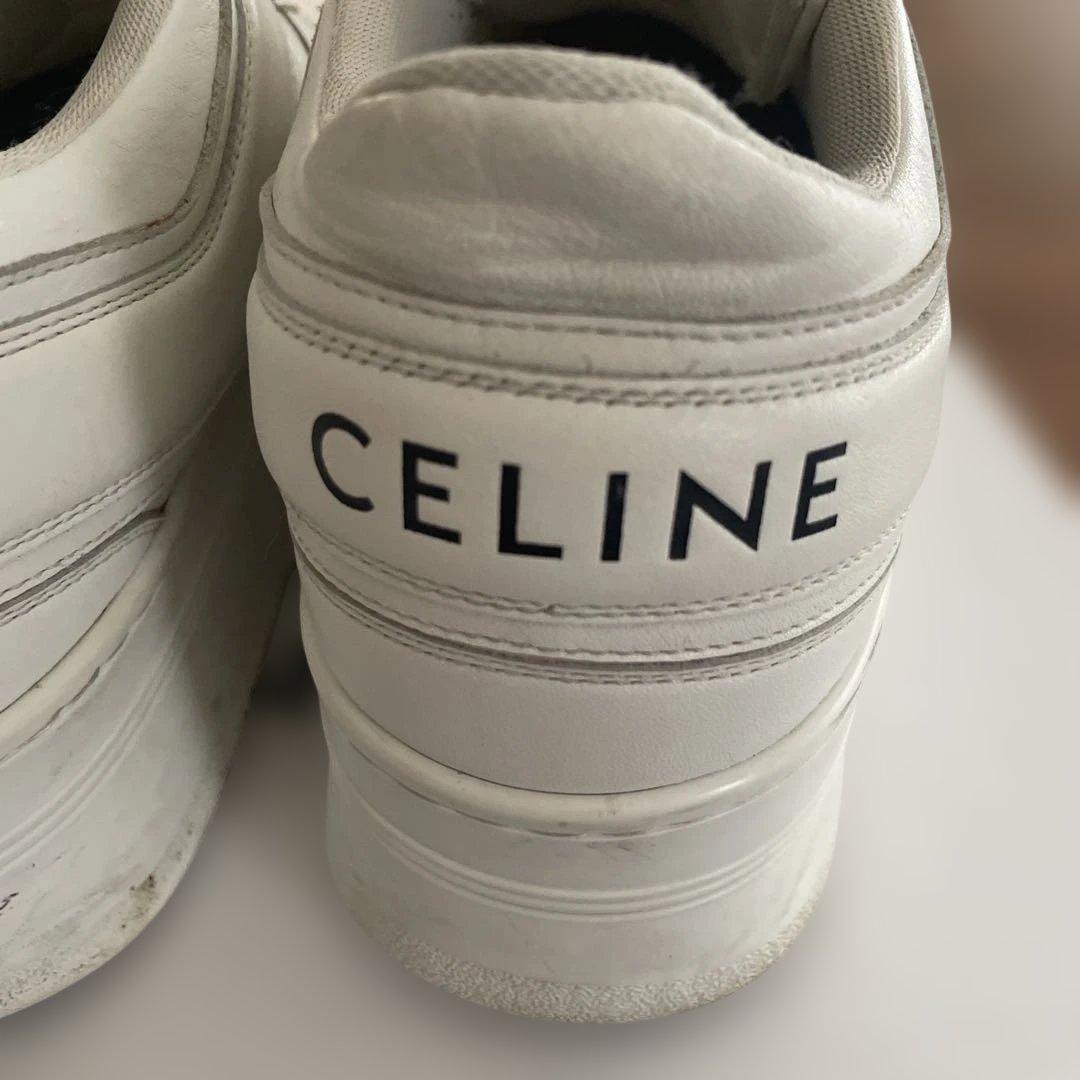 CELINE ホワイト レザースニーカー 38