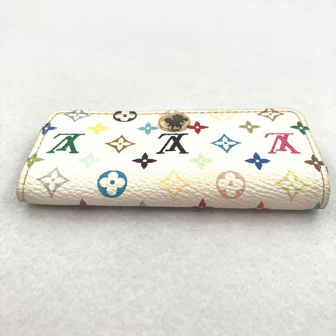 ルイヴィトン キーケース 4連 ミュルティクレ モノグラム マルチカラー 白