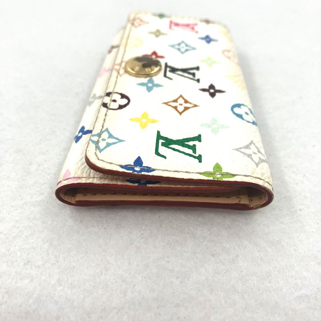 ルイヴィトン キーケース 4連 ミュルティクレ モノグラム マルチカラー 白