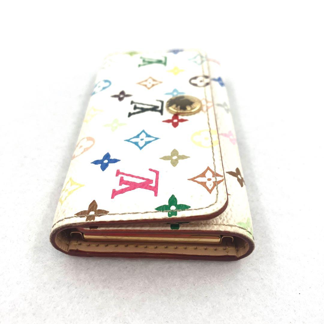 ルイヴィトン キーケース 4連 ミュルティクレ モノグラム マルチカラー 白