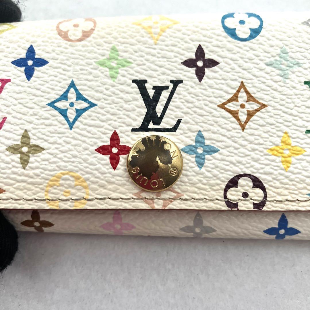 ルイヴィトン キーケース 4連 ミュルティクレ モノグラム マルチカラー 白