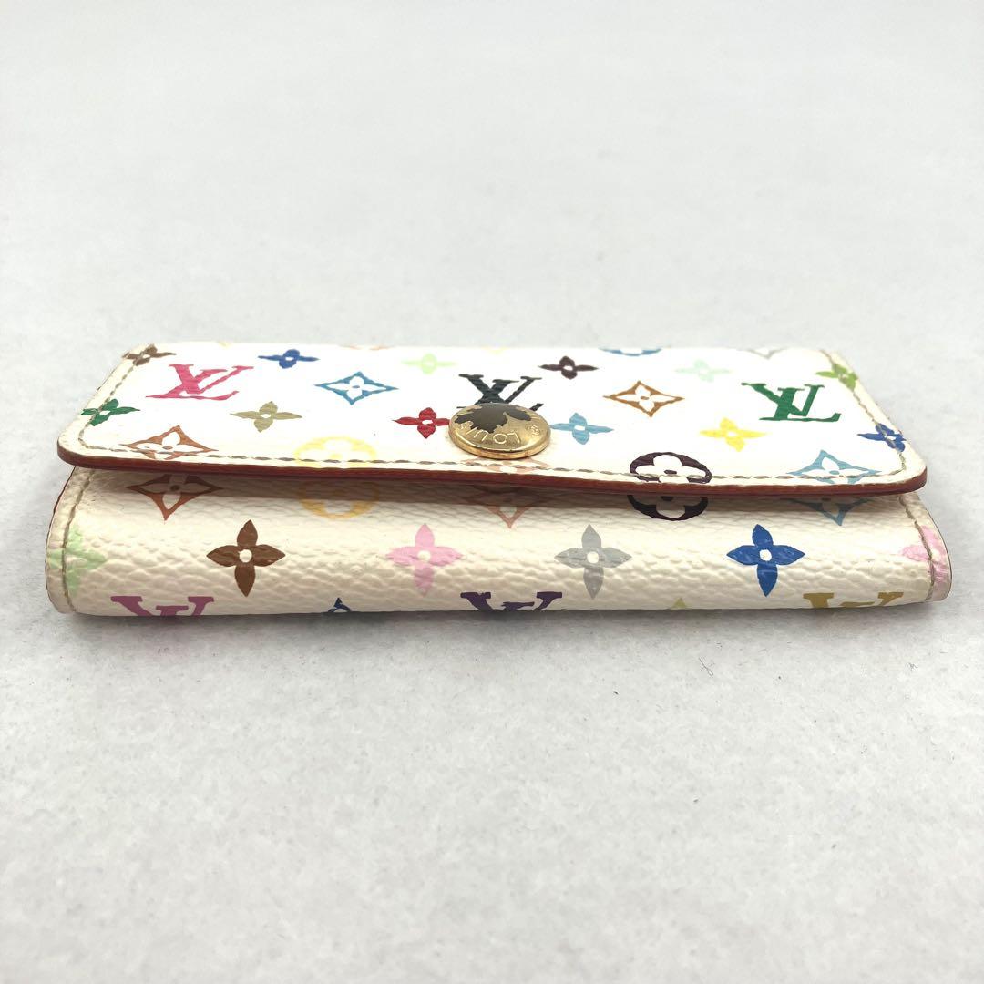 ルイヴィトン キーケース 4連 ミュルティクレ モノグラム マルチカラー 白