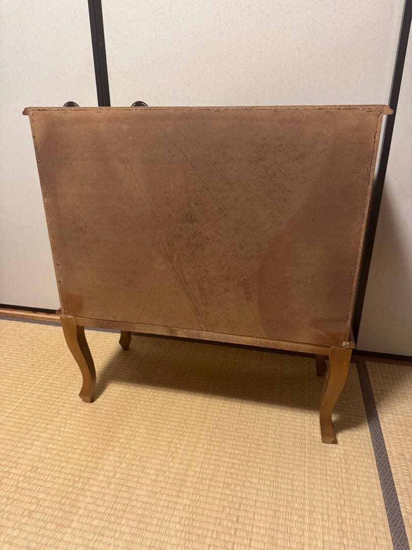 イタリア製3段チェスト 象嵌 猫脚 アンティーク