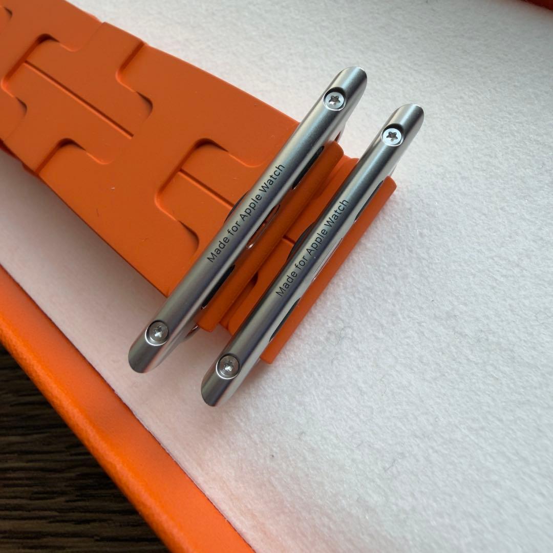 164 ほぼ未使用　46㎜ Apple Watch エルメス　オレンジ　キリム