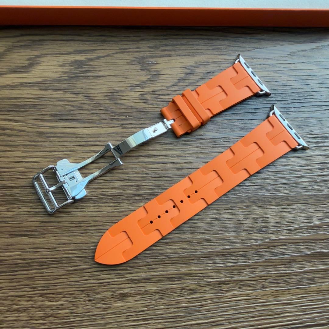 164 ほぼ未使用　46㎜ Apple Watch エルメス　オレンジ　キリム