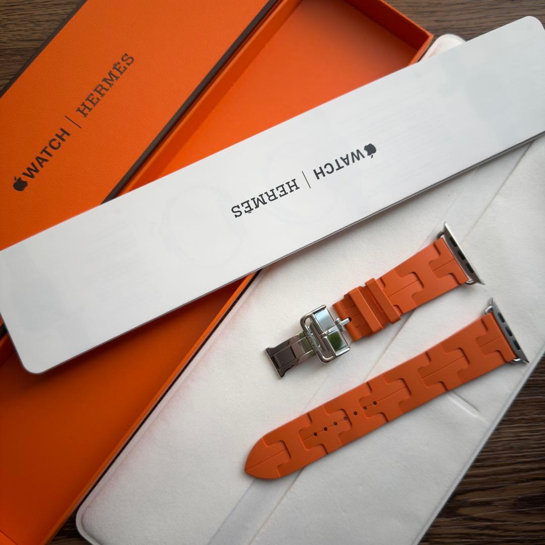 164 ほぼ未使用　46㎜ Apple Watch エルメス　オレンジ　キリム