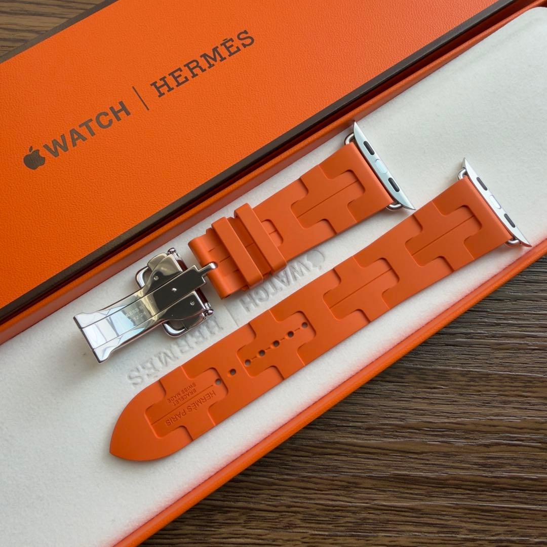 164 ほぼ未使用　46㎜ Apple Watch エルメス　オレンジ　キリム