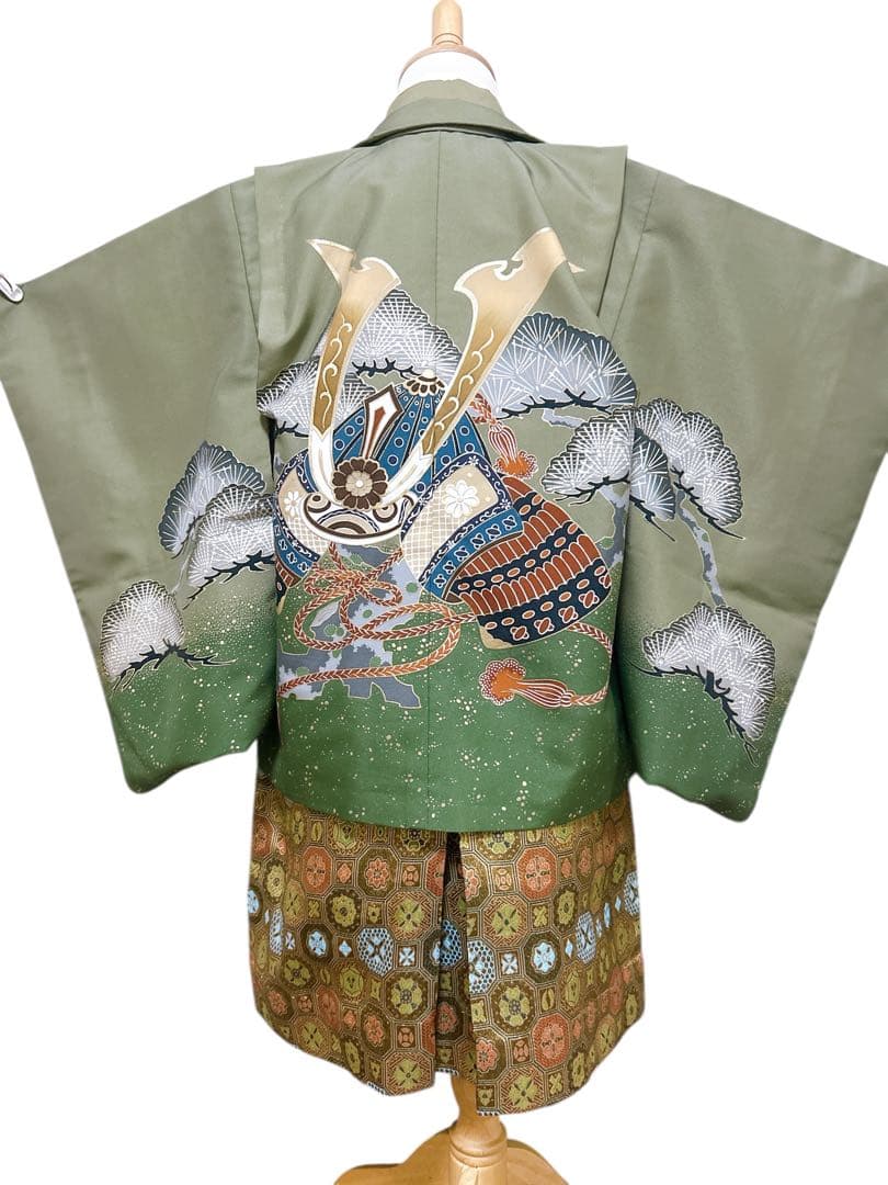 3歳用フルセット♡七五三　男の子　一式　緑系　抹茶色