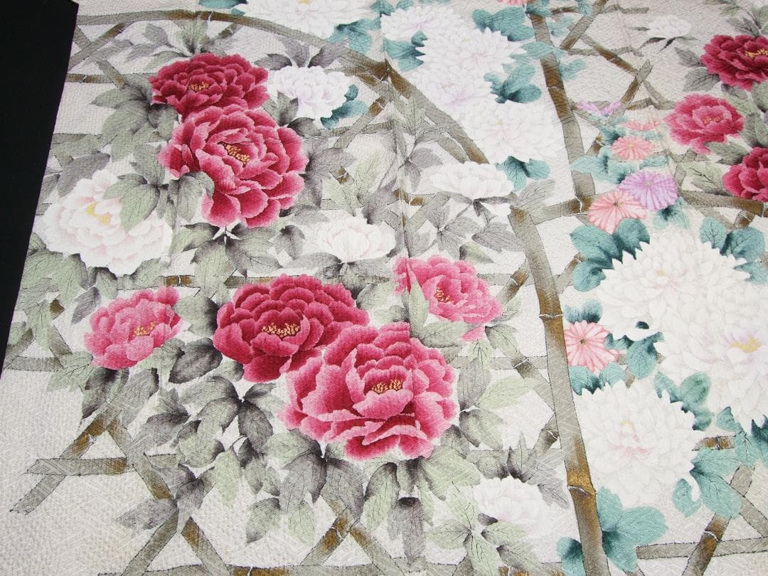 牡丹とダリア 総絞り 振袖フルセット　ｍ3 成人式