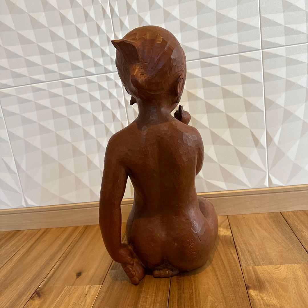 彫刻家巨匠　林昭三　受注制作　最高峰上手作　木彫彫刻　【あたし】