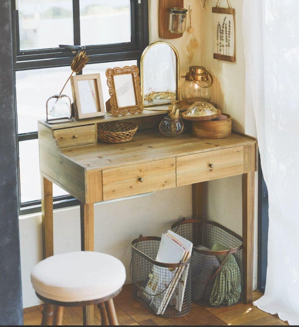 WEB限定 引き出しライティングデスク natural antique サリュ