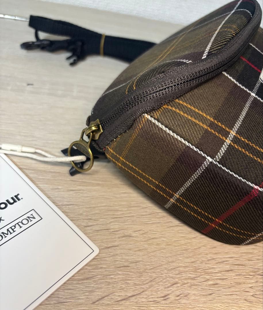 新品ブロンプトン　バブアー　ジップ　ポーチ　Barbour Brompton
