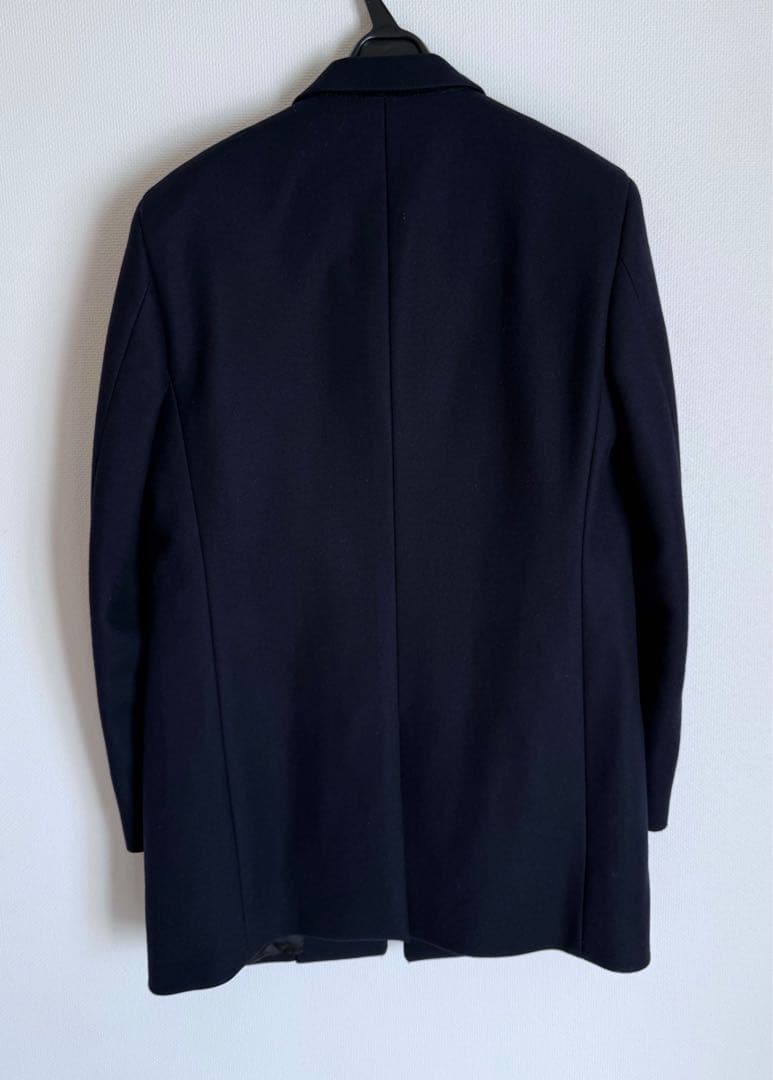 極美品　theory メンズ　ロングコート　ネイビー　カシミヤ混　定価約12万円