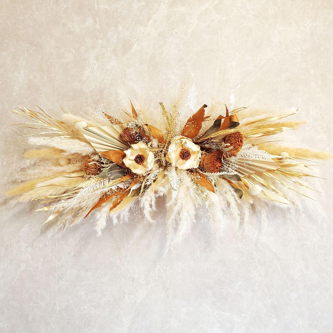 特大　横長スワッグ　パンパスグラス　インテリア　ドライフラワー　スワッグ　撮影