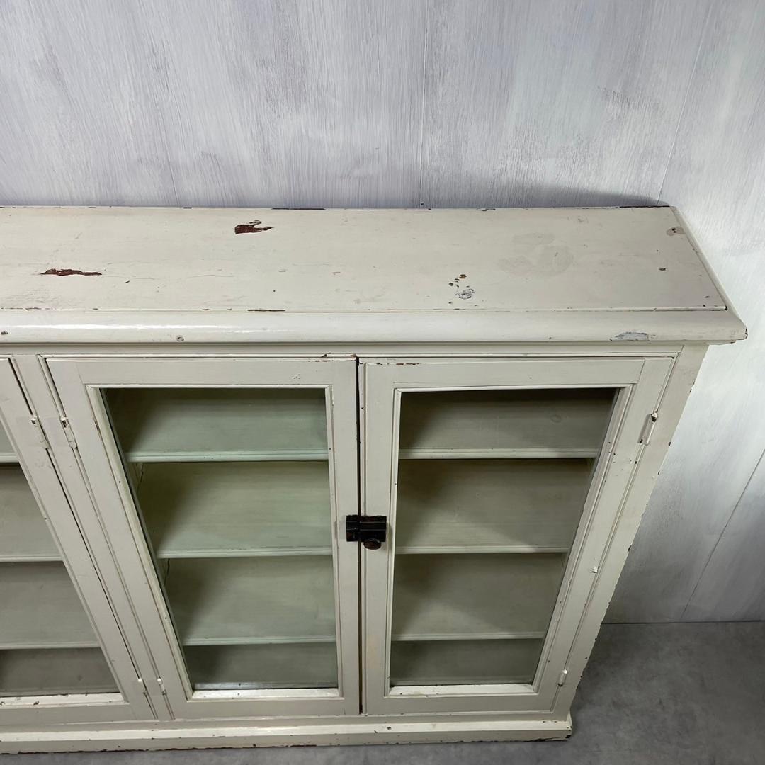 ヴィンテージ シャビーシック キャビネット ホワイト カップボード ショーケース