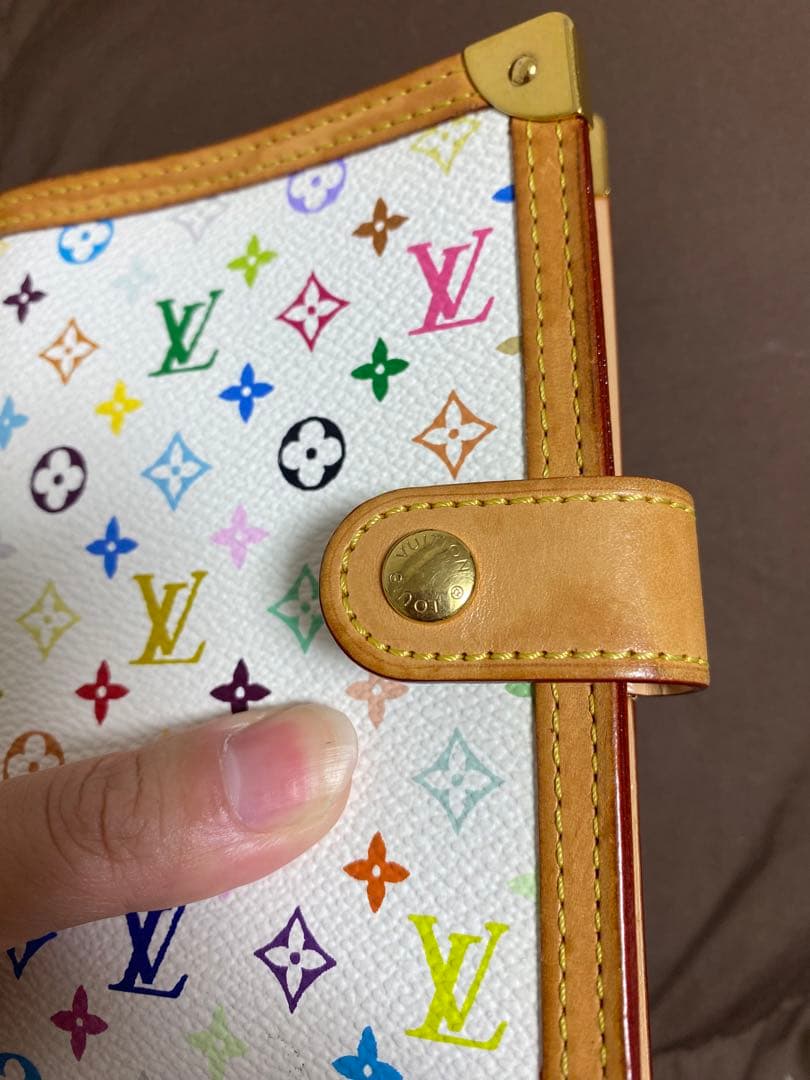 ト*マ様 VUITTON マルチカラー　白　希少　廃盤　★6穴手帳　美品