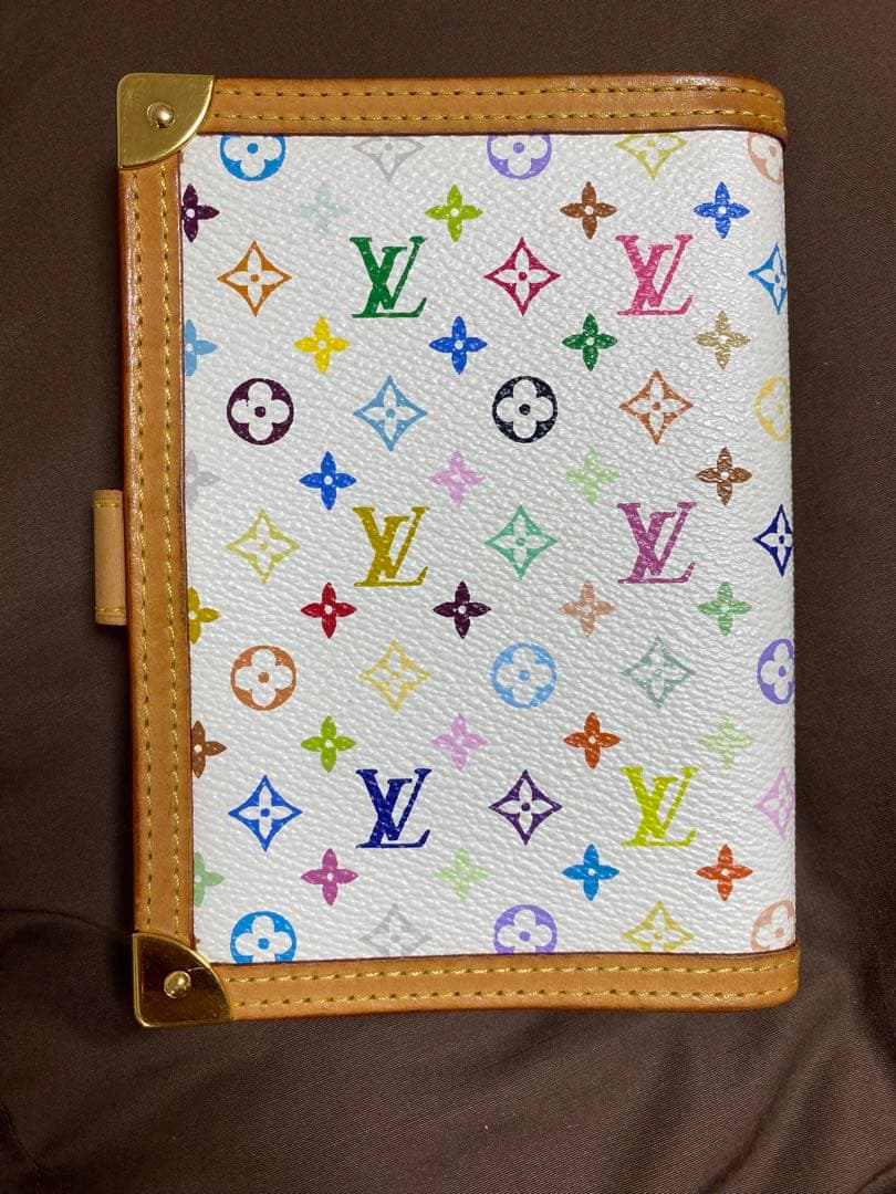 ト*マ様 VUITTON マルチカラー　白　希少　廃盤　★6穴手帳　美品