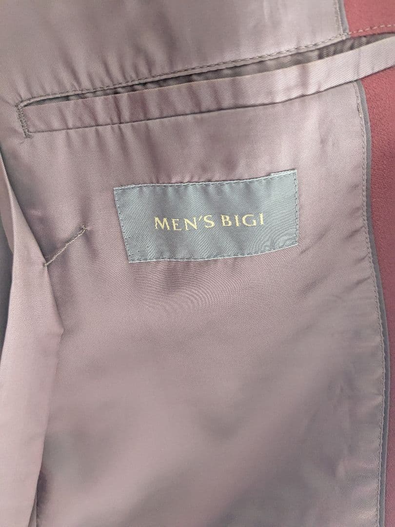 【vintage】MEN'S BIGIボルドー~ワイン色ダブルスーツ